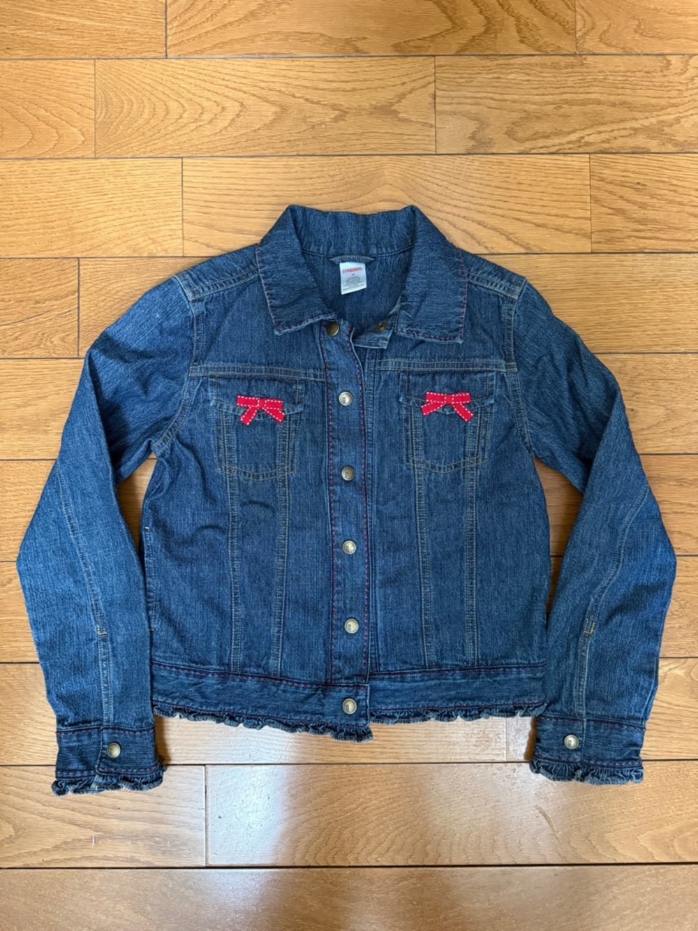 Gymboree Blue Denim Jacket with Red Stitching Accents